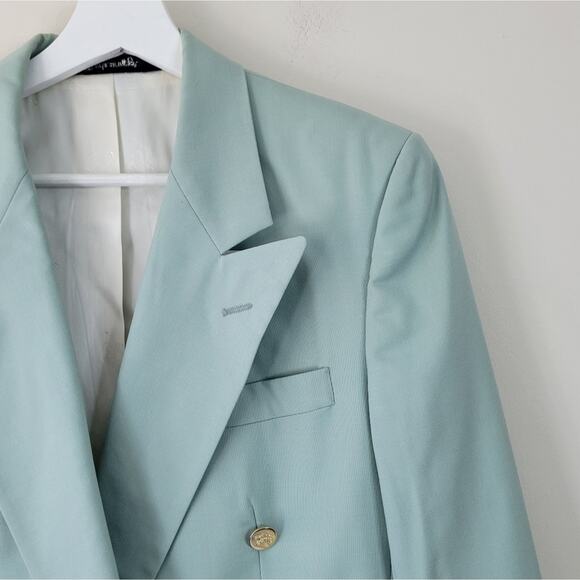 Burberry Vintage Mint Wool Double Breasted Blazer Jacket Small - Picture 3 of 16
